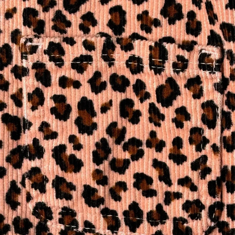 The Children’s Place Leopard Corduroy Jumper Dress 4T Pink Overall Pinafore